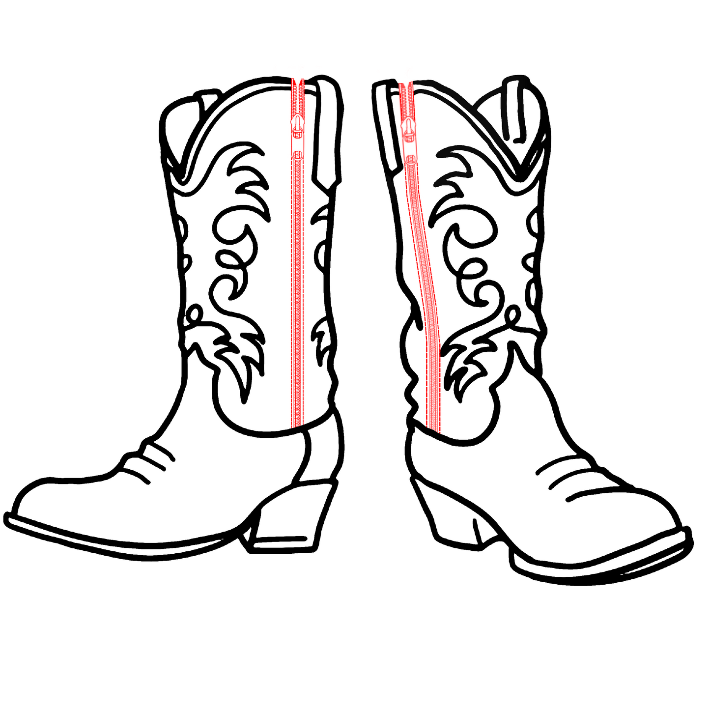 Add Zippers Into Mid Calf Boots/ Western Boots