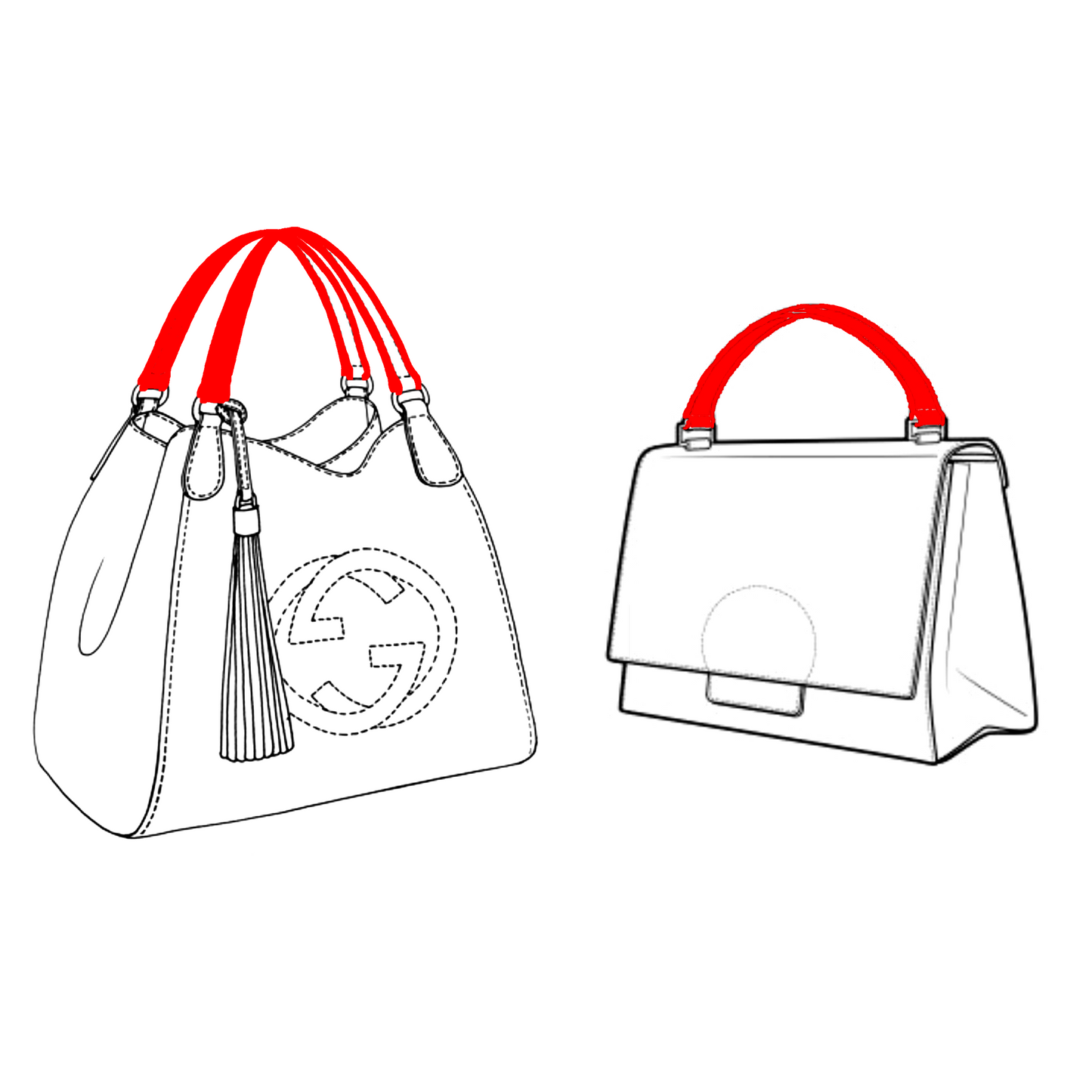 Purse/Bag Flat Handle Straps Replacement